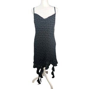 Jessica Simpson Black & White Polka Dot Mini Dress With Ruffle Detail Medium